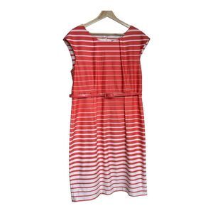 Connected Apparel  Sleeveless Striped Print Sheath Dress medium